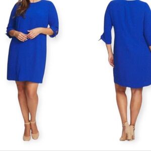 CeCe Deep Royal Blue Tie Sleeve Shift Dress Size 14